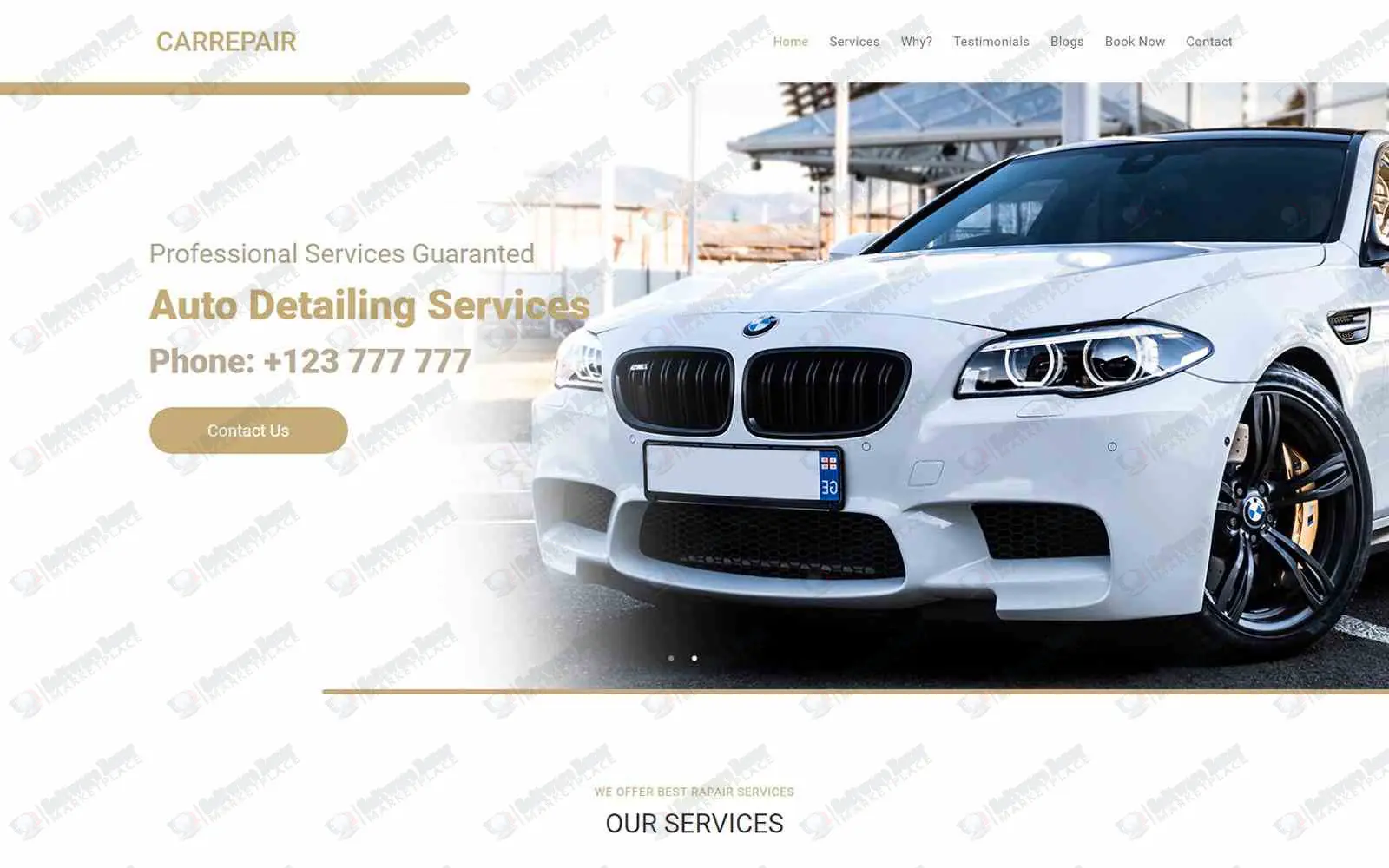 Car Repair and Auto Detailing Landing Page Template