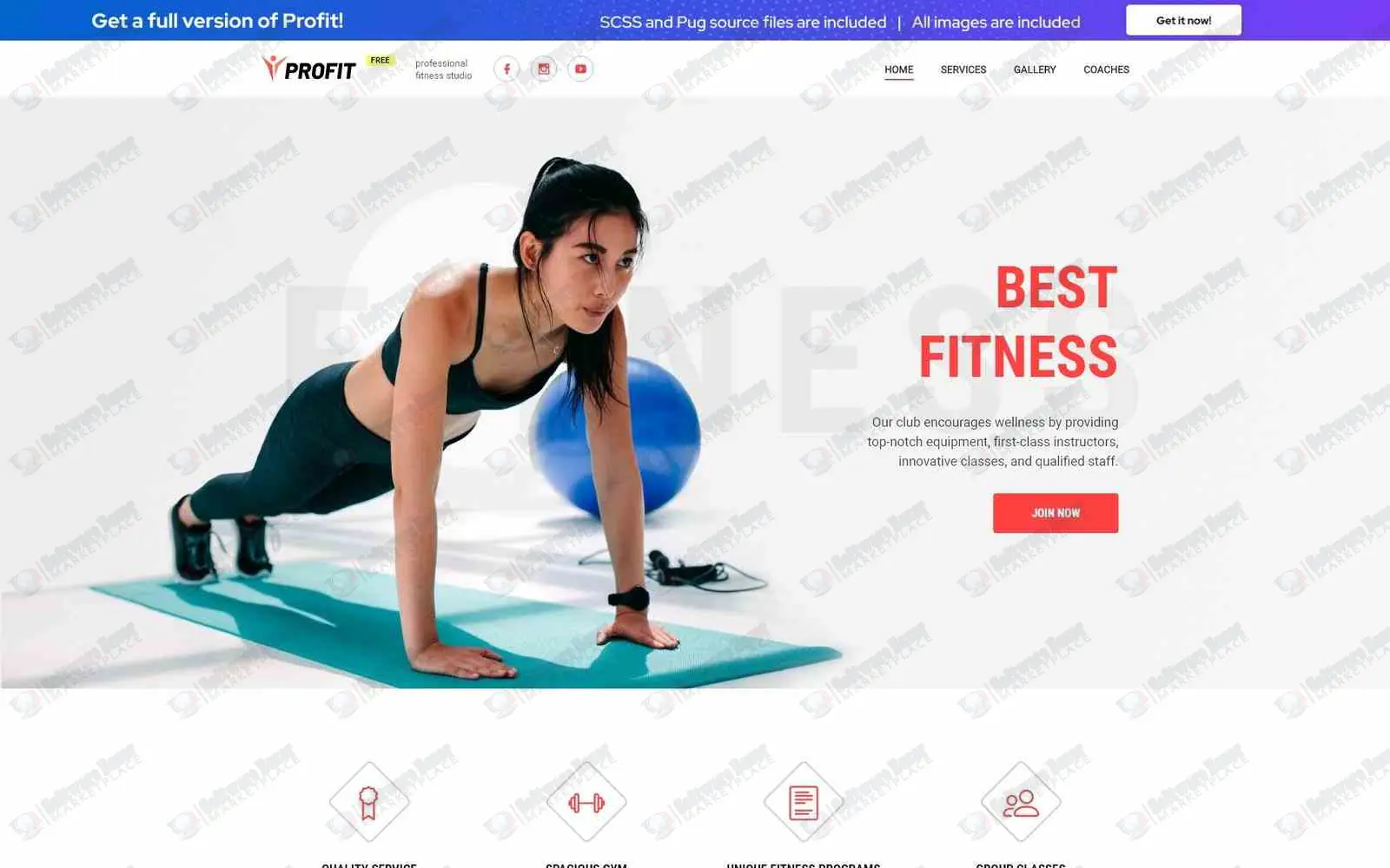 Fitness landing page