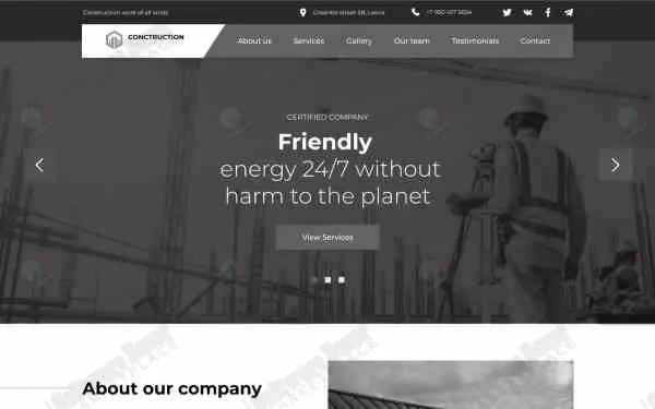 Construction Landing page