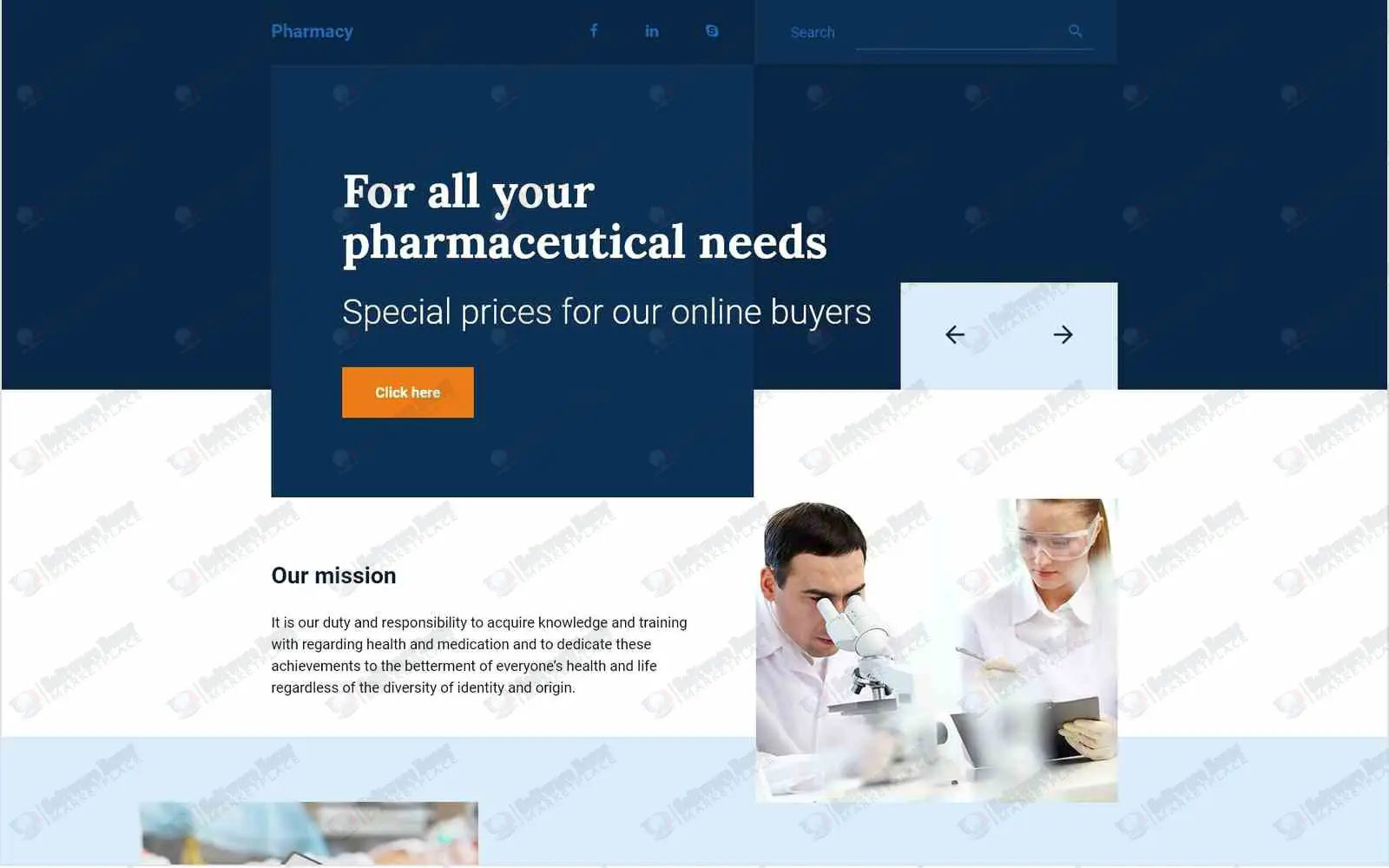 Drug Store Free Responsive Landing Page Template