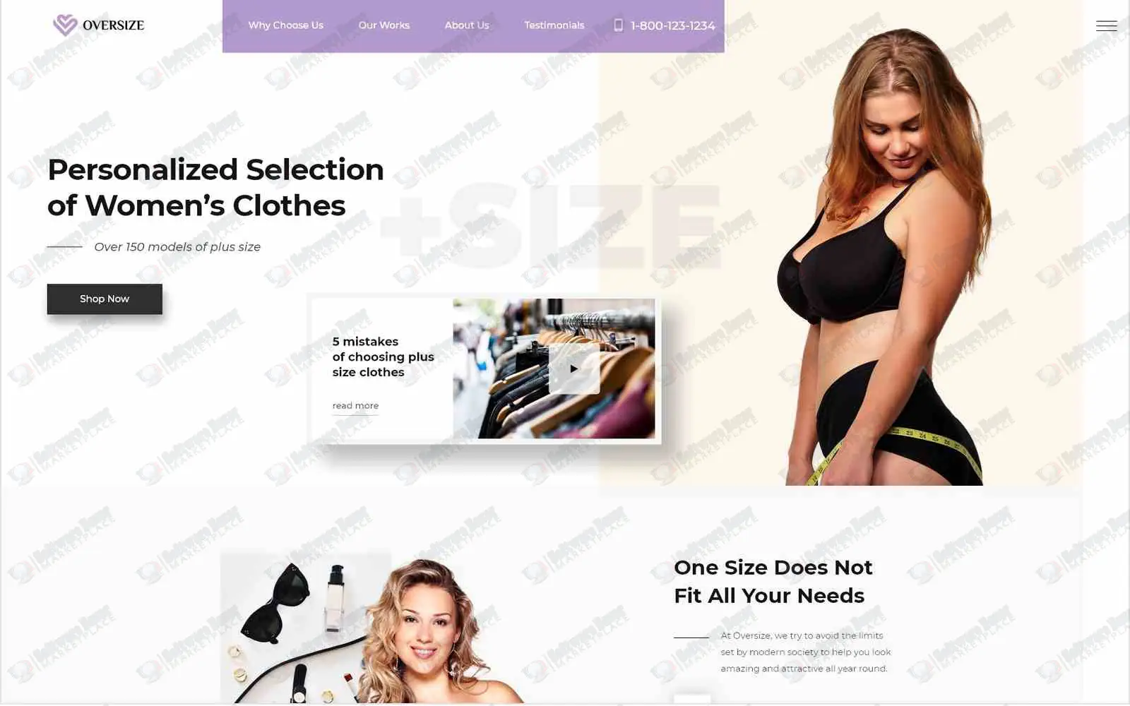 Fashion One Page Clean Bootstrap HTML Landing Page Template