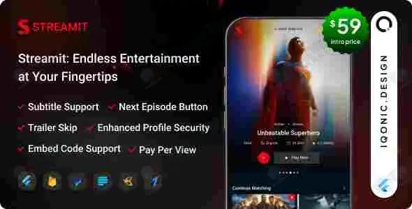 Streamit - OTT Streaming Flutter App (Add-on) -1.2.0